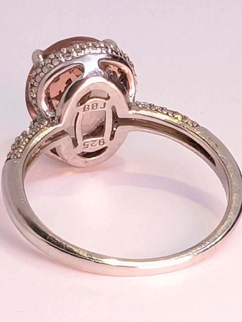 Red labradorite & zircon rhodium over sterling silver ring 3.85ctw size 8 3/4